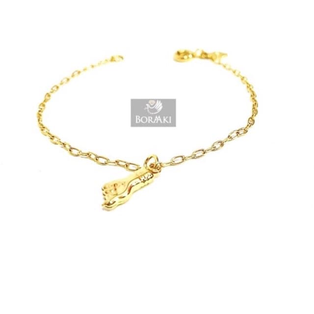 Pulseira Infantil de Figa Banhada a Ouro 18K e Prata Figuinha Bebê