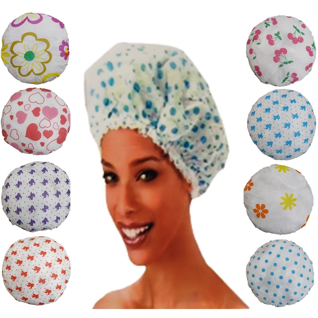 Kit 6 Toucas De Banho De Plástico Com Elástico Impermeável