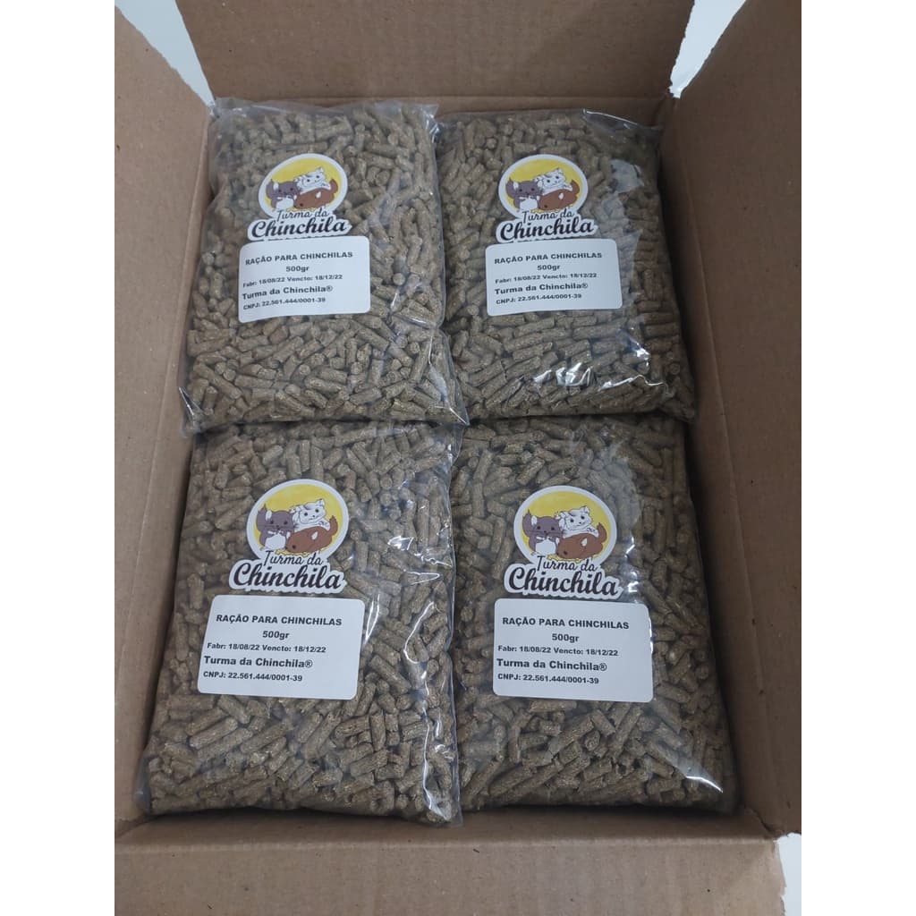 KIT 04 - Econômico Ração para Chinchila Turma da Chinchila (6 kg)