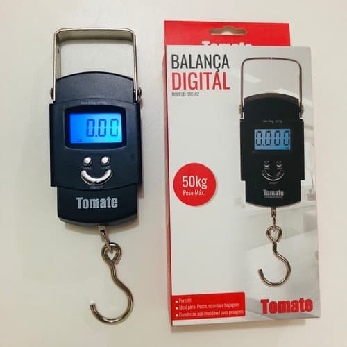 Balança De Mão Digital Alta Precisão P/Pesca e Bagagem 0.1g Até 50KG Tomate STC-02