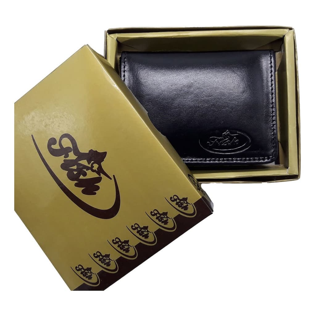 Carteira Mini Couro Abertura Duplo L Com Caixa Cnh Cartão