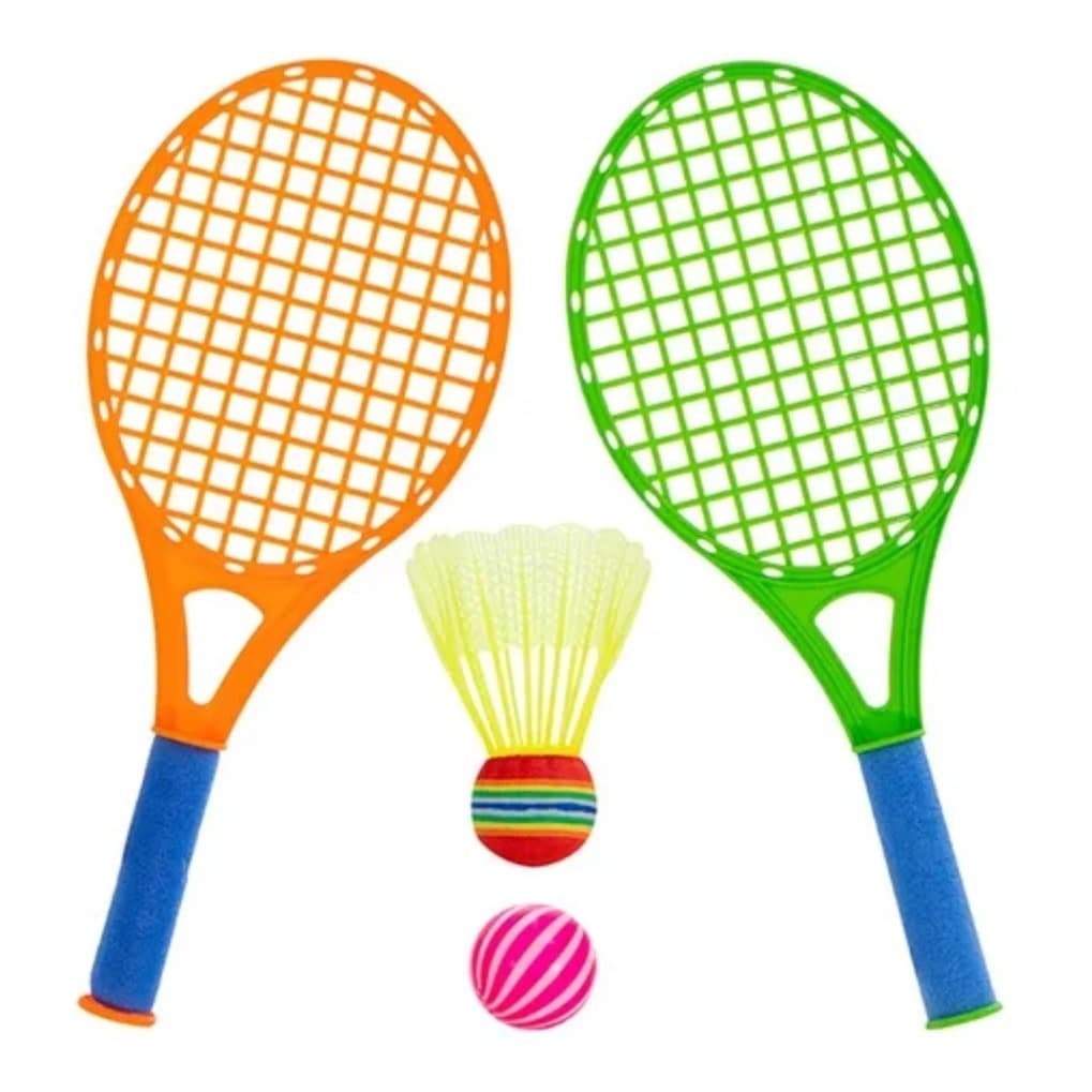 Kit Jogo De Peteca 2 Raquetes C/ Bolinha Infantil Praia