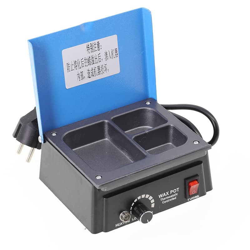 Equipamento De Laboratório Dentário Aquecedor De Cera 3 Poços Aquecimento Analógico Pote