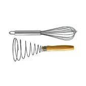 Kit de Fuê Batedor Claras Inox + Batedor Ovos Mola Espiral De Alumínio Cabo Alumínio