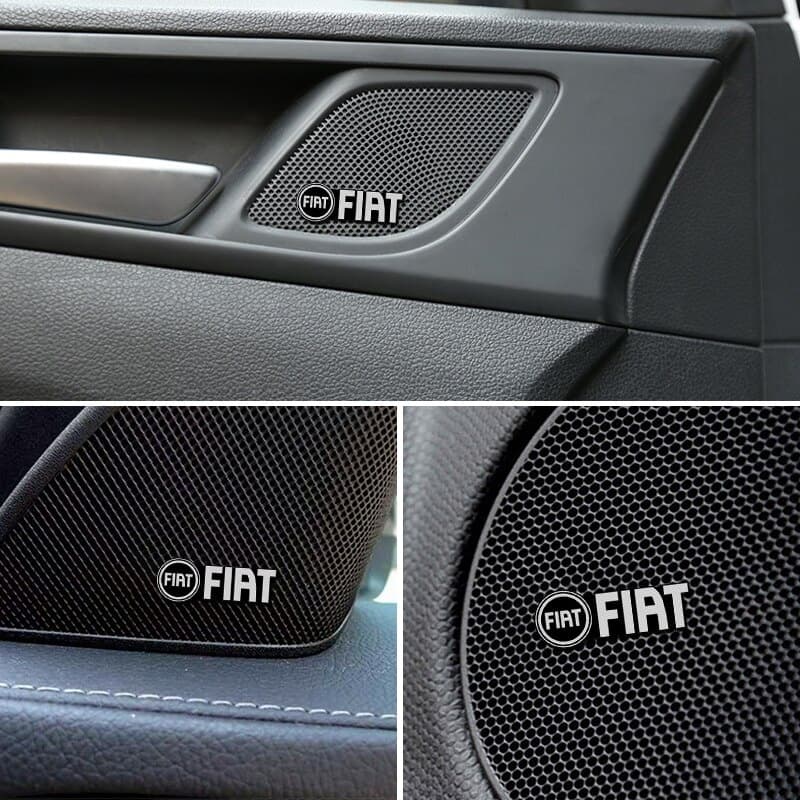4 Pcs 3d Speaker Estéreo De Alumínio Emblema Do Emblema Da Etiqueta Para Fiat Stilo Punto Argo Bravo Palio 500 Toro Accessories Freemont