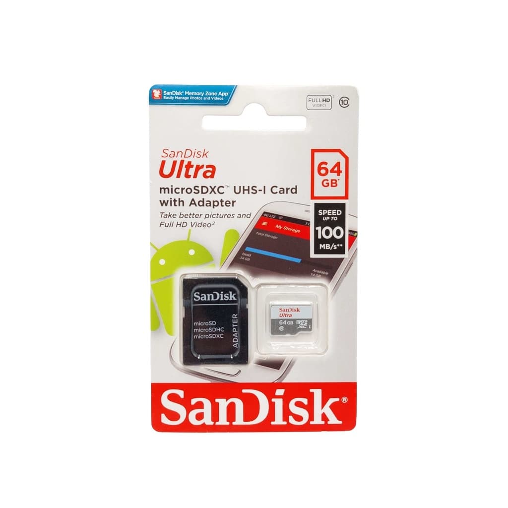 Cartão SanDisk Micro SD 64GB Speed 100 MB/s