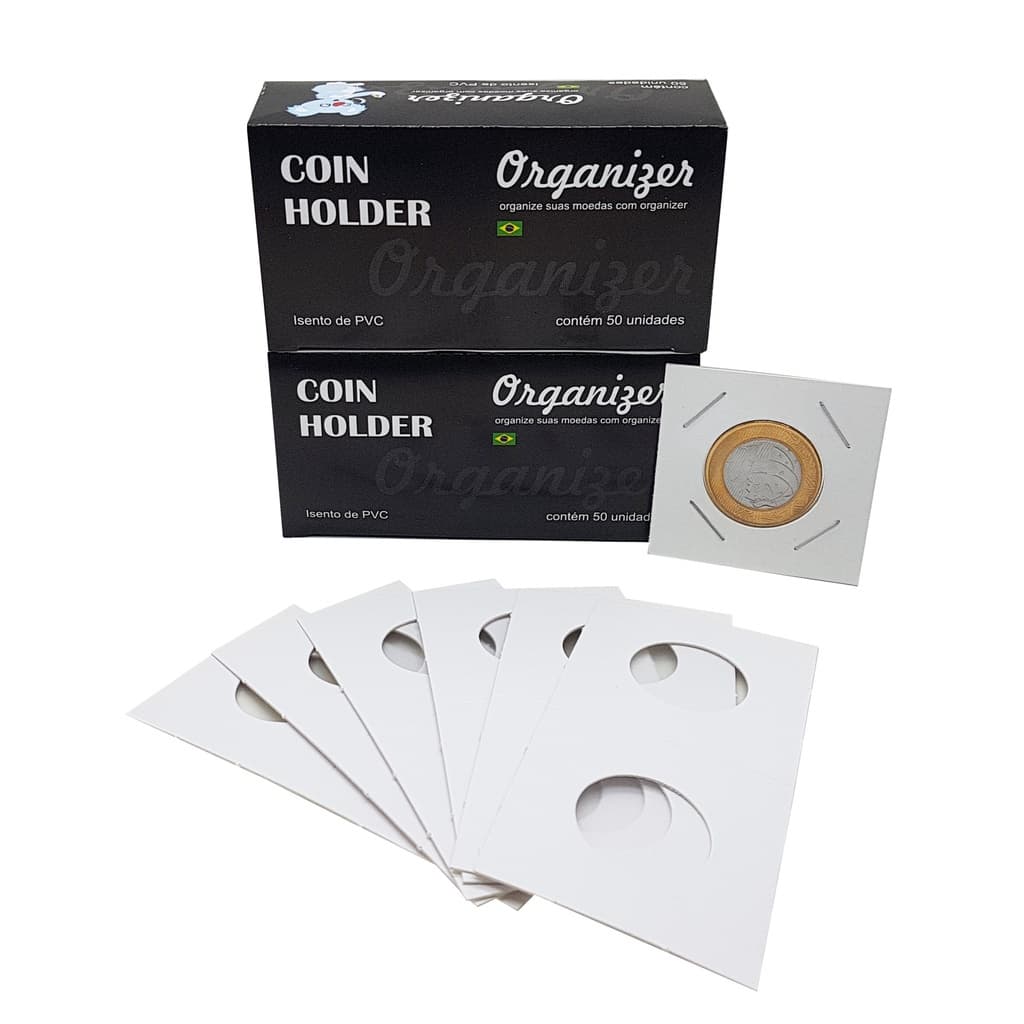 Coin Holder 2 caixas com 50 unidades Cada Marca Organizer Coin Holder de Grampear