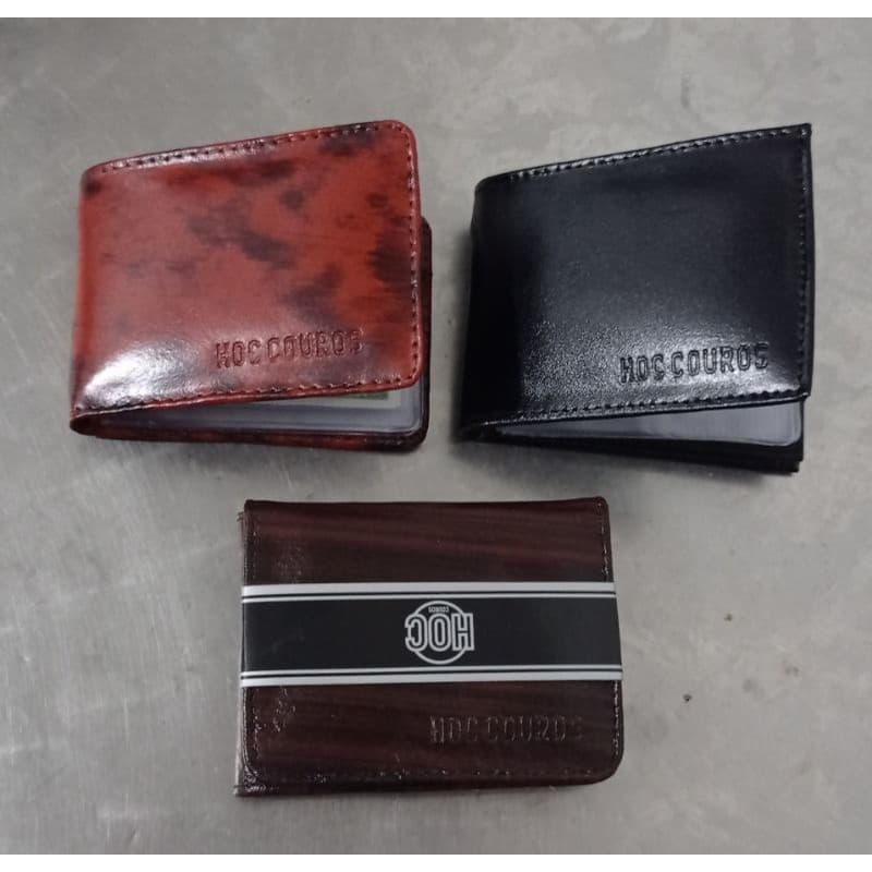 Carteira masculina em couro porta cartão RG CNH dinheiro