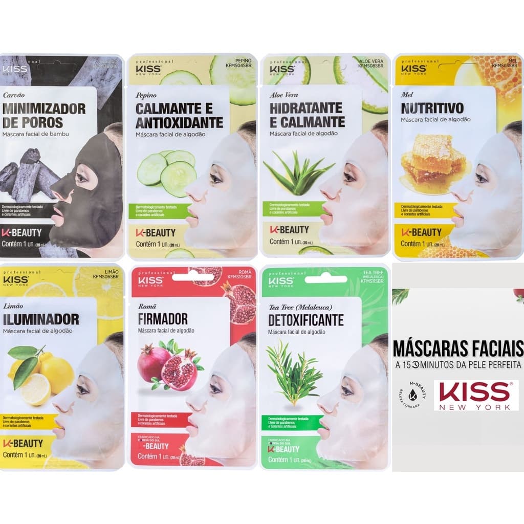 Máscara Facial de Algodão Kiss New York Professional - 20ml