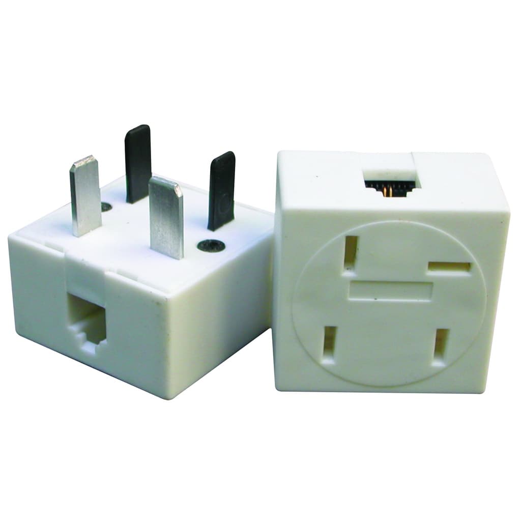 Adaptador Pino Padrão Telefone + RJ11 Lateral Branco Macho
