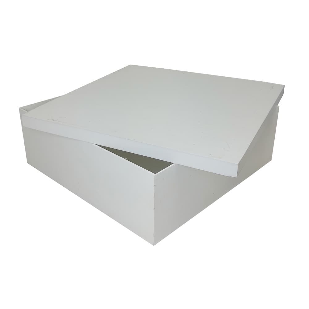 Caixa Quadrada Tampa de Sapato 20x20x10 Mdf Madeira Pintado