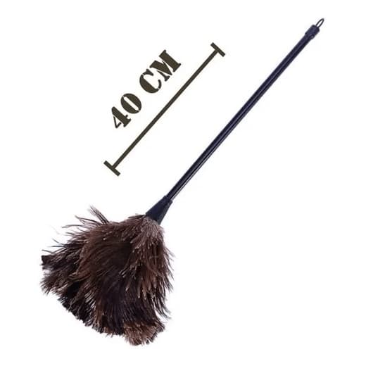 Espanador De Pó 45cm Penas originais de Avestruz Comercio Casa Luxo tira pó