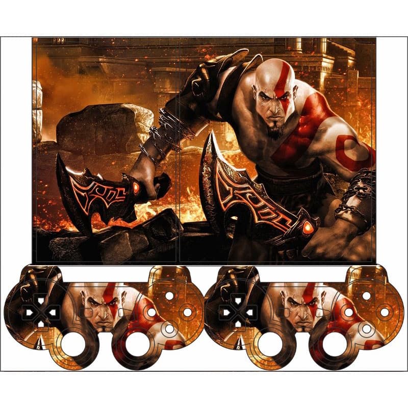 Skin Adesiva PS2 Slim - Kratos Lâminas