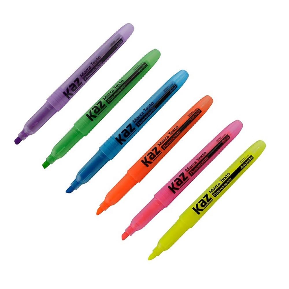 Pincel Marca Texto Fluorescente a Unidade