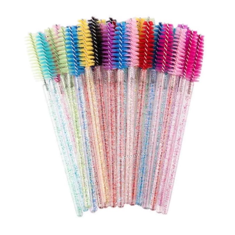 100 escovinhas com glitter Extensão de Cílios e sobrancelha.