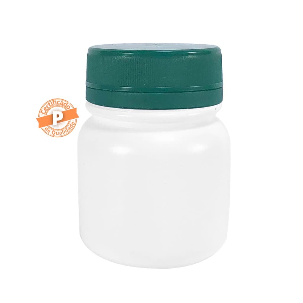 Pote Plástico Para Cápsulas 60ml C/ Tampa Lacre (50 Unidades)