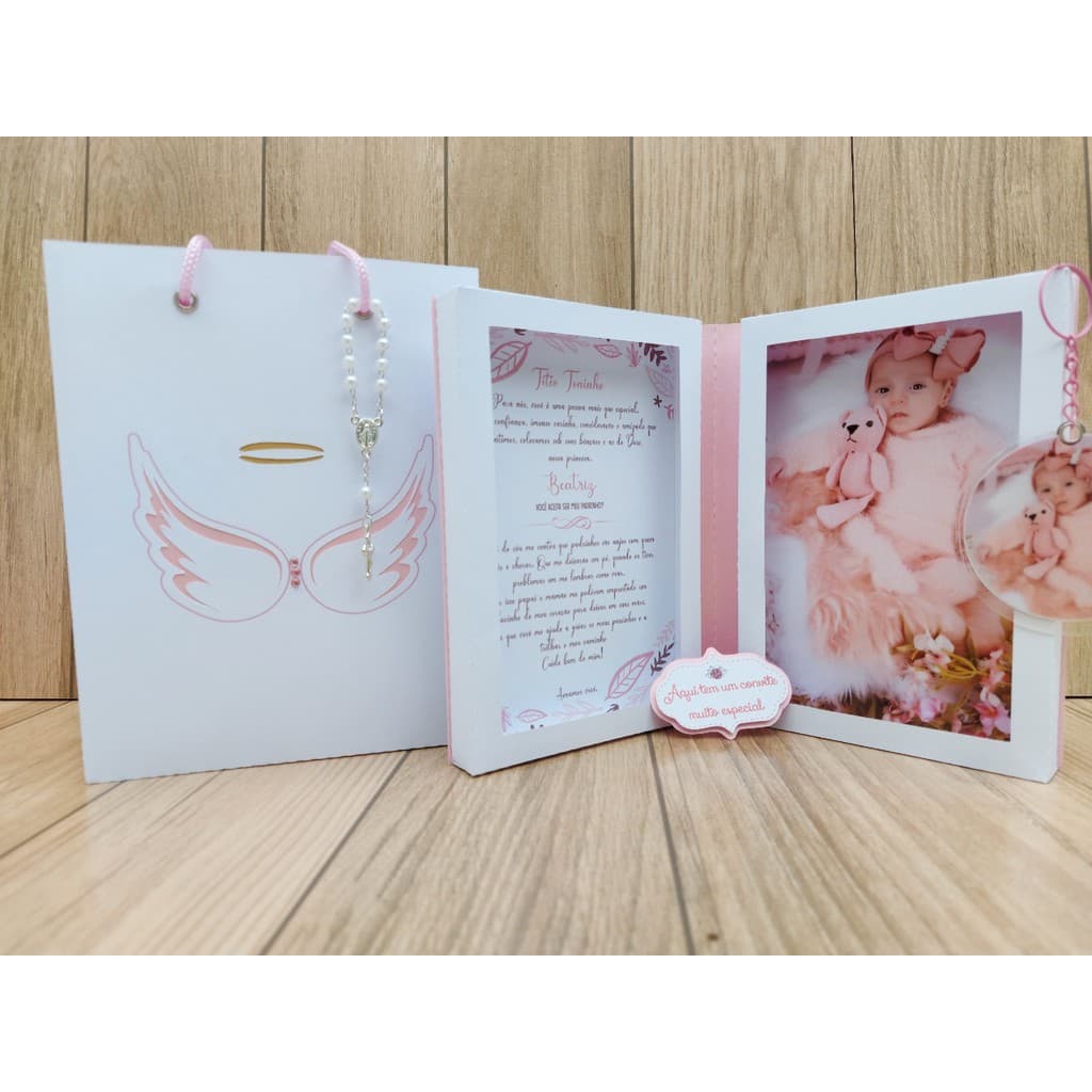 Kit Convite batismo LUXO padrinhos batismo, consagração