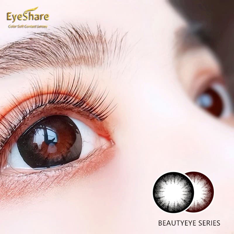 EYESHARE 1 Par Beleza Cor Da Lente De Contato Macia Uso Anual Olho Cosméticos Lentes Natural Para As Mulheres E Homens (W/Solução)