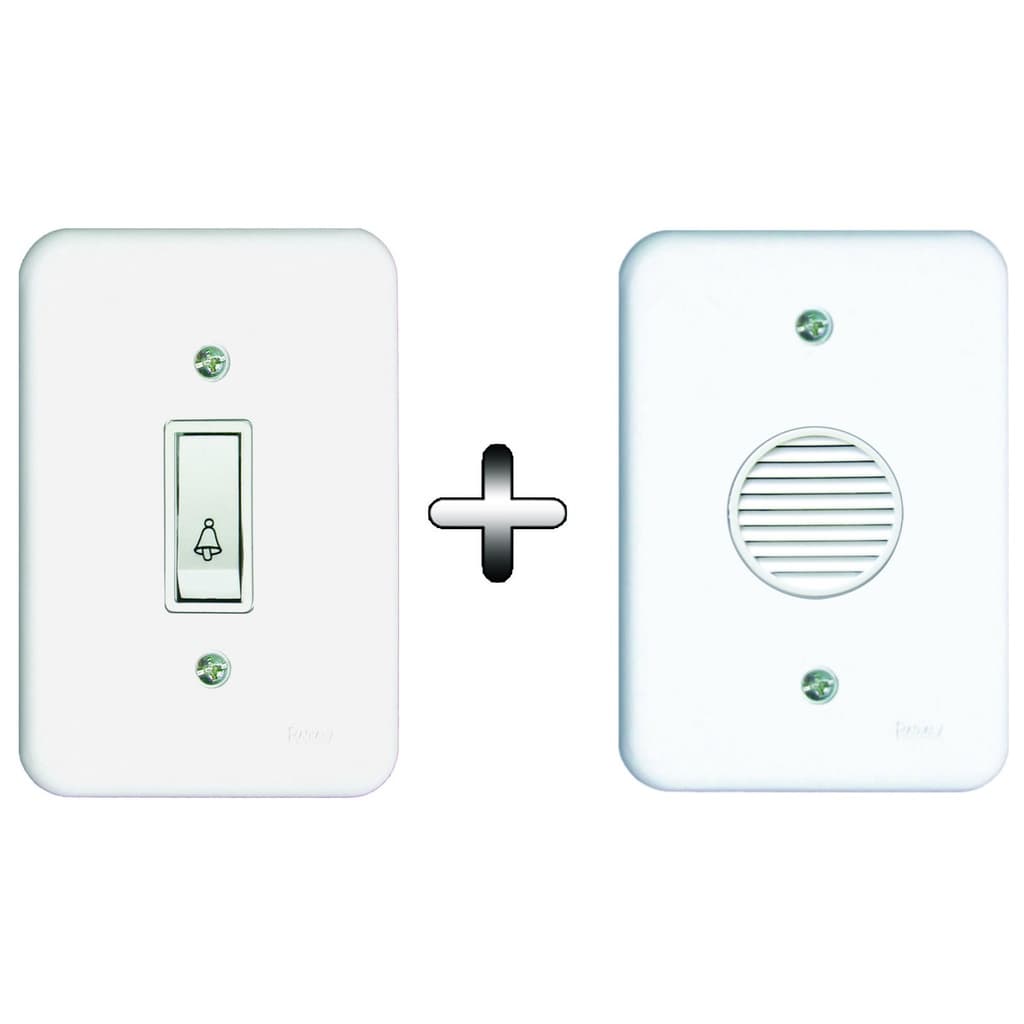Conjunto 4x2 1 Interruptor Campainha + Campainha Cigarra Linha Pollar Radial
