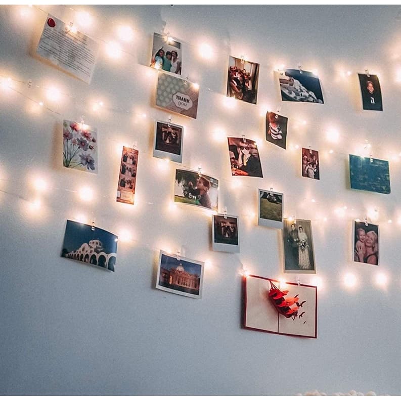 Varal Decorativo Pregador Luz Decoração P/ 10 Fotos