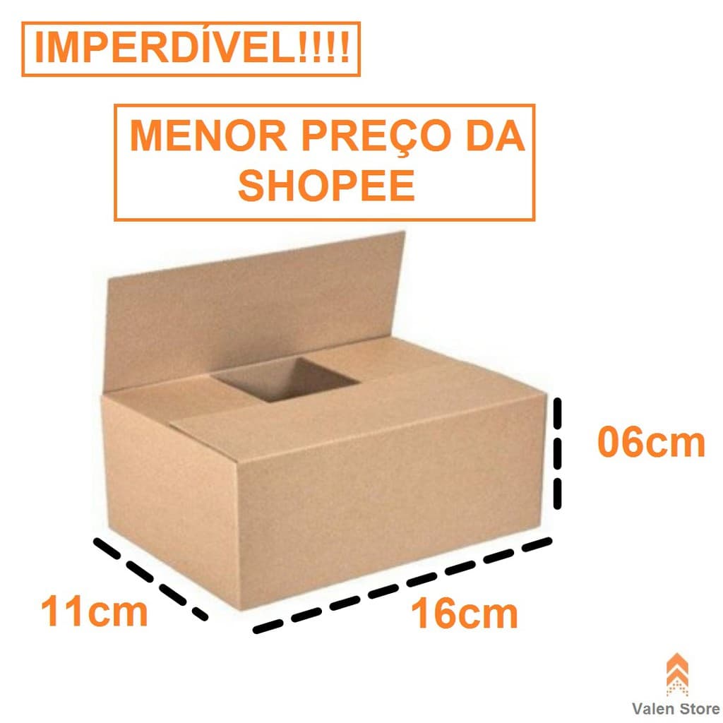 Caixa de Papelão Pequena Barata 16x11x06 padrão correios para envios embalar