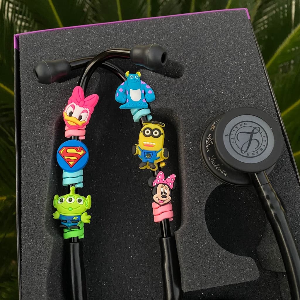 Acessório Espiral para Estetoscópio - Enfeite para Estetoscópio Pediátrico/Enfermagem Pingente Clínico Fofura