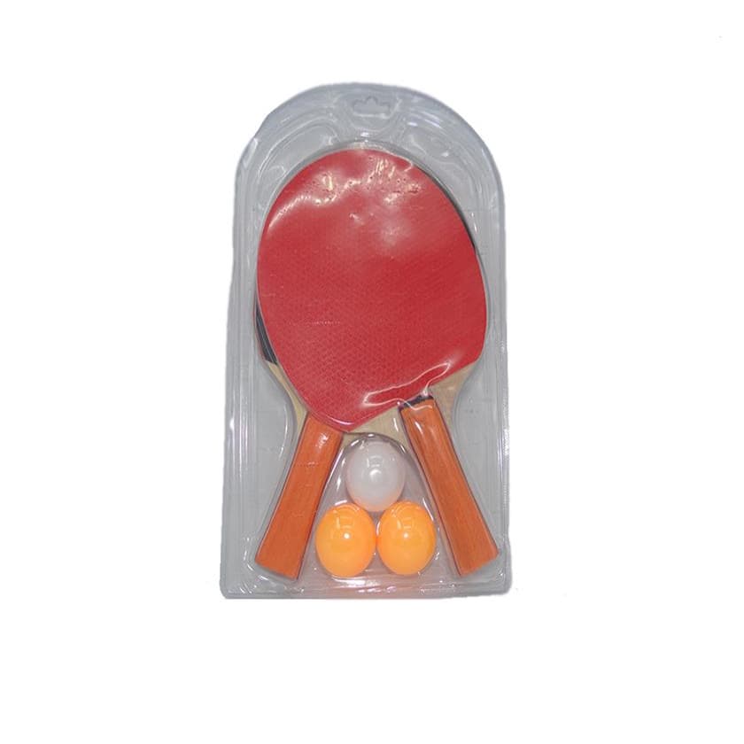 Kit Ping Pong Com 2 Raquetes Madeiras E 3 Bolinhas