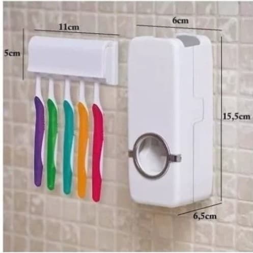 Dispenser Aplicador Creme Dental Pasta Dente Suporte Escovas