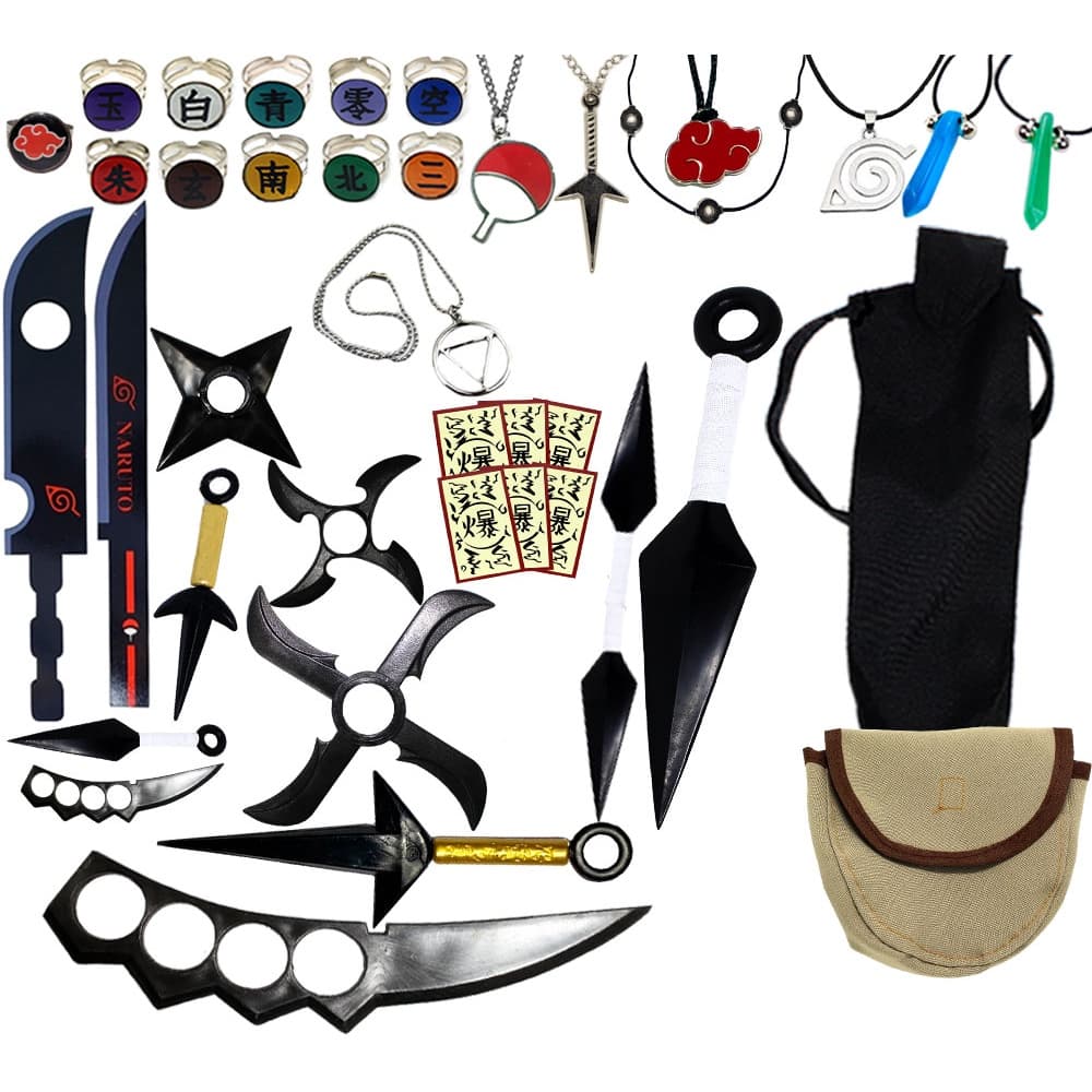 Manto Akatsuki Kunai Naruto Ninja Ponta Dupla Exclusiva a Pronta Entrega Madara Anel Tobi Itachi