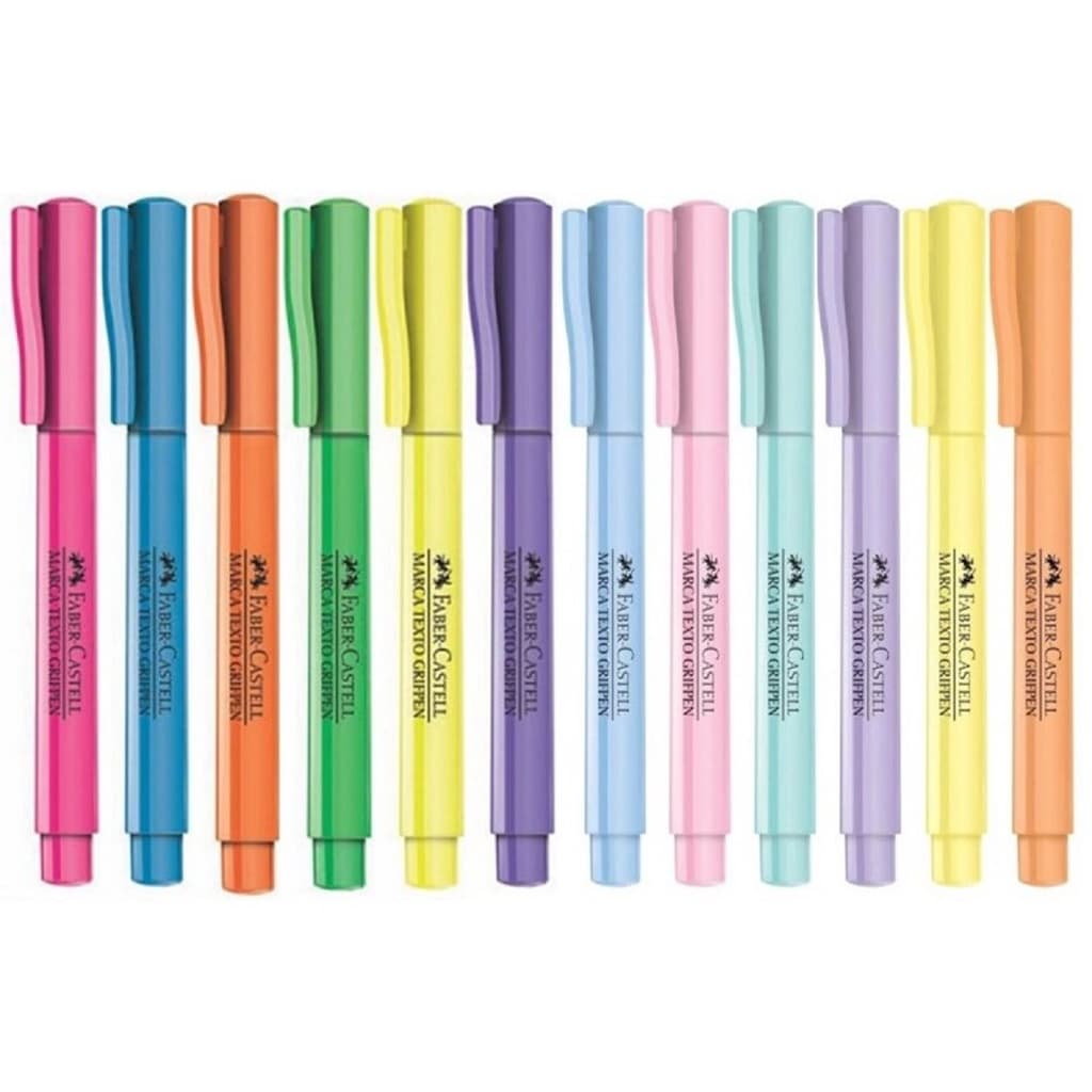 Kit Marca Textos Grifpen C/6 Neon+6 pasteis-Faber Castell