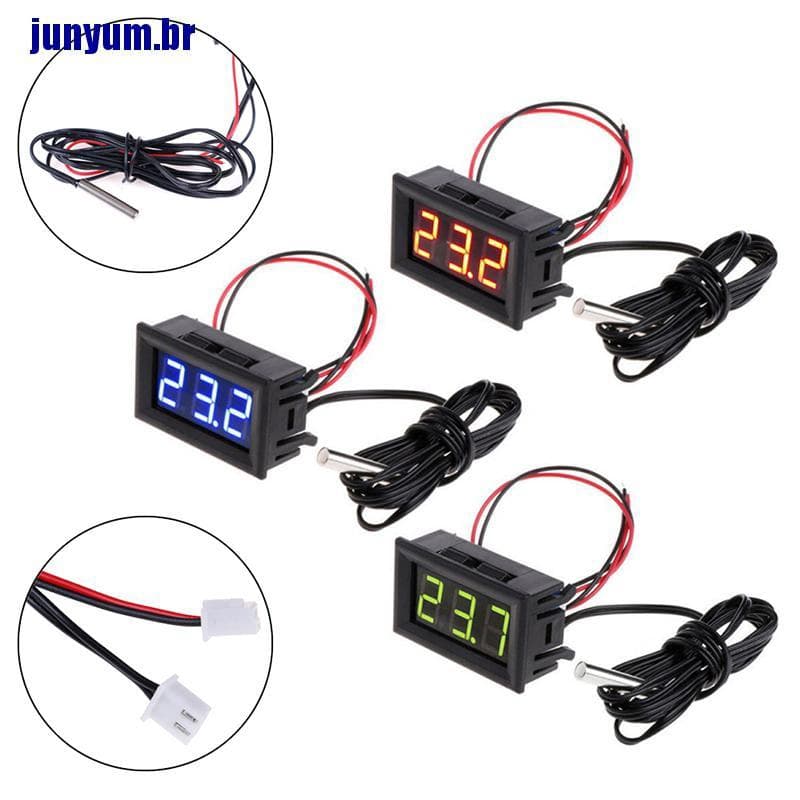 Medidor De Termômetro Digital 12v De Monitoramento De Temperatura C / Sonda Temp - 50