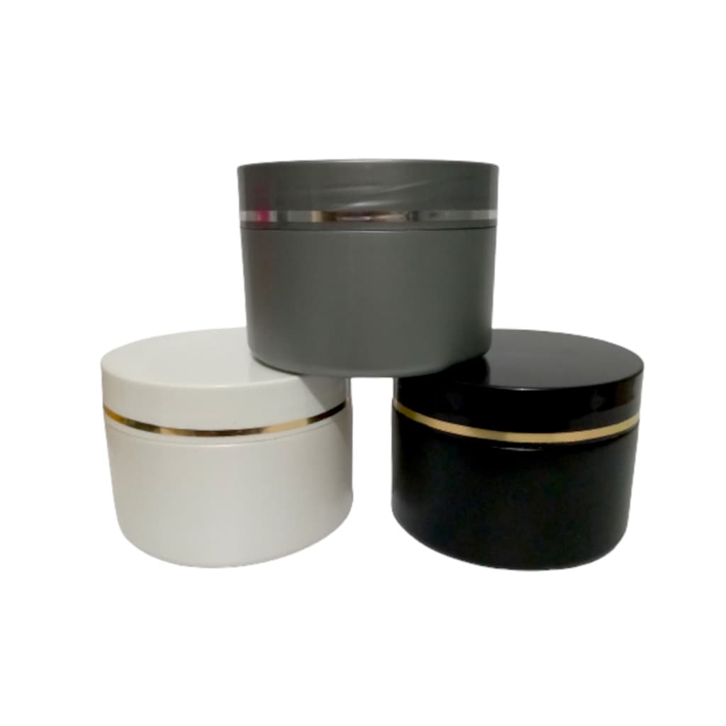 Pote Plástico 250g C/ Friso Nas Tampas Ideal Para Gel, Creme, Pomada Etc