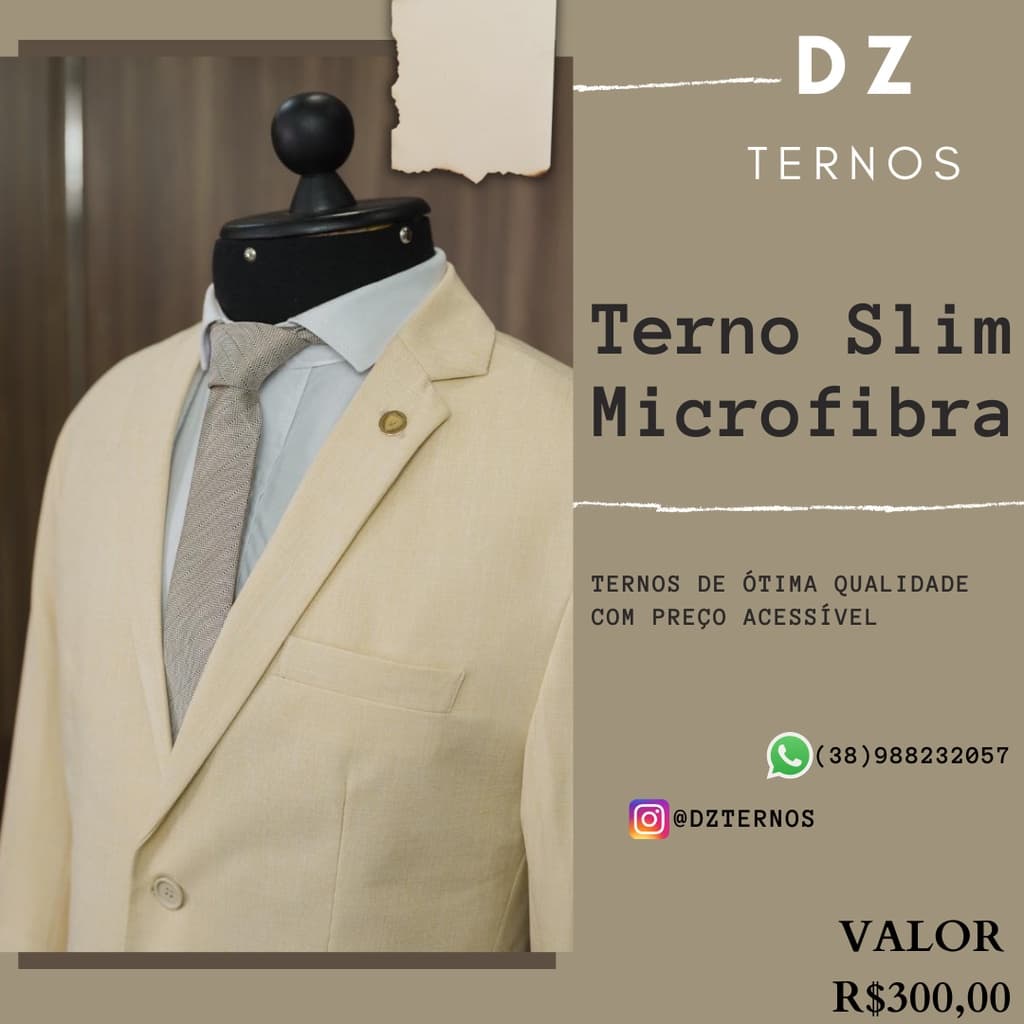 Terno de ótima qualidade , Slim microfibra com Corte italiano.