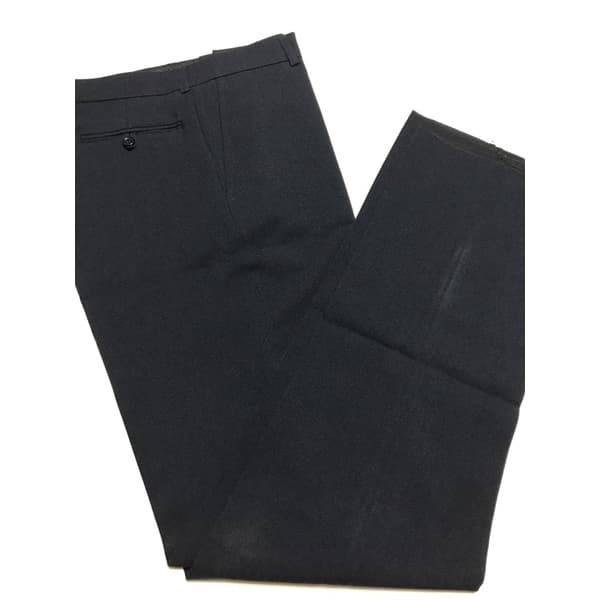 Calça Social Alfataria Adulto Masculino Modelo tradicional, corte reto  Bolsos frontais discreto e traseiros com botões Cor azul marinho Tamanho 42, 50 e 54 Sem barra Fechamento em zíper, colchete de gancho escondido e botão