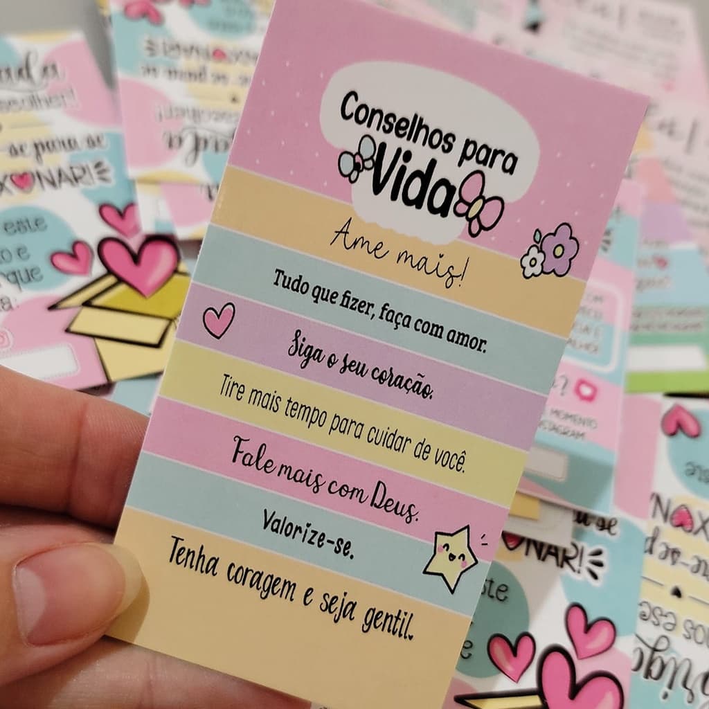 50 ou 100 Cartão de agradecimento ao cliente. Brinde mimo, lembrancinha presente ao cliente.