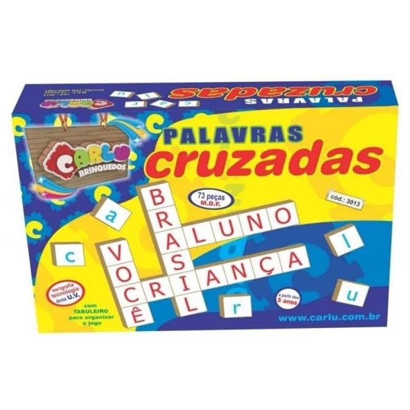 jogo infantil alfabetizar alfabeto letras BRINQUEDO EDUCATIVO PALAVRAS CRUZADAS EM MDF 73 PEÇAS didático pedagógico- CARLU