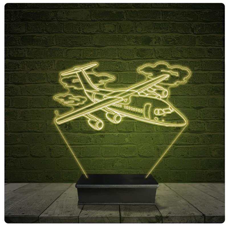 Led Luminária Acrílico Abajur - Avião nas nuvens