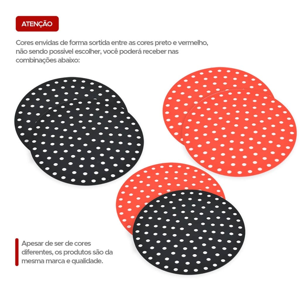 Kit 2 Protetor tapete Silicone redondo Fritadeira Elétrica - Envio Aleatório