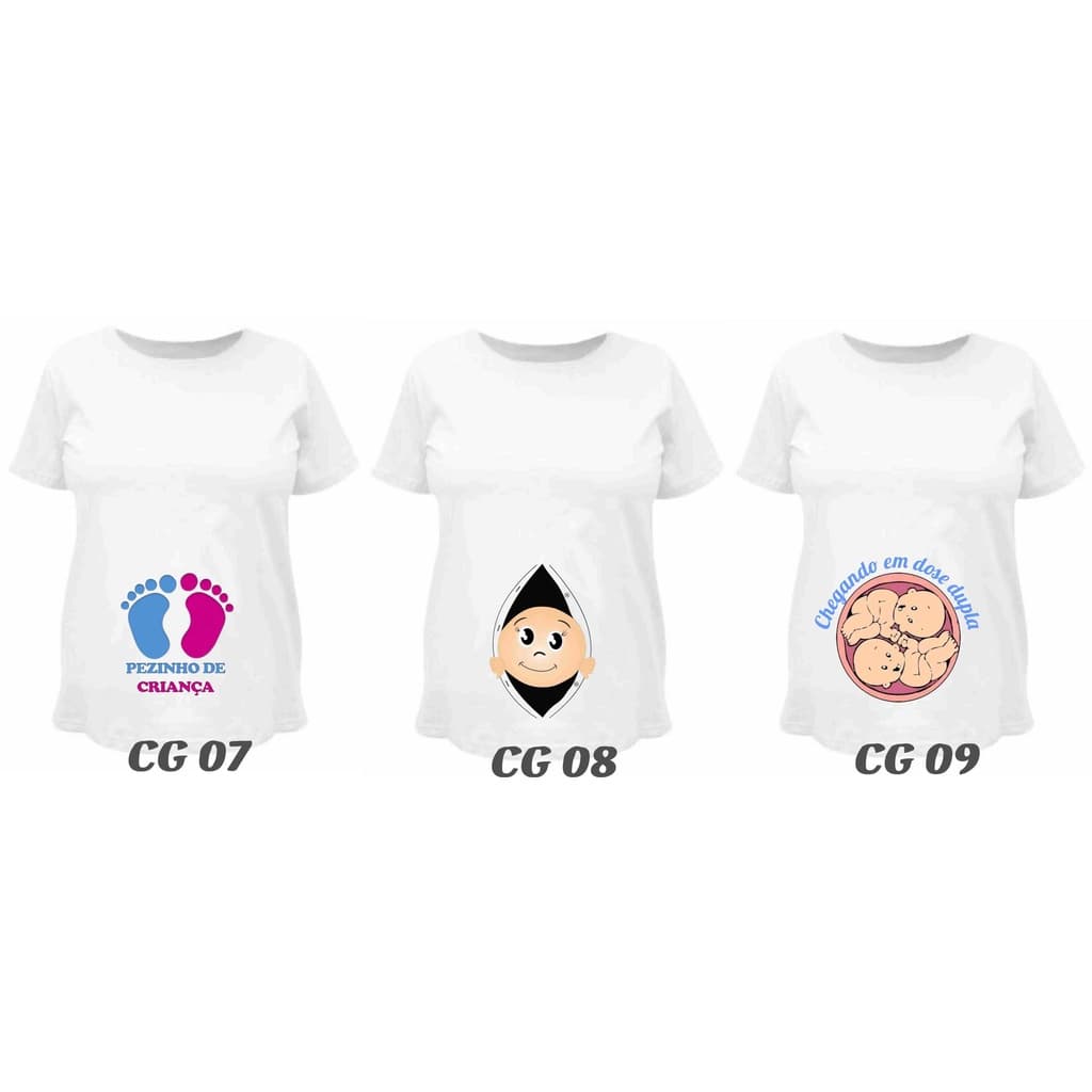 Camiseta personalizada para gestante com bebê na barriga personalizada