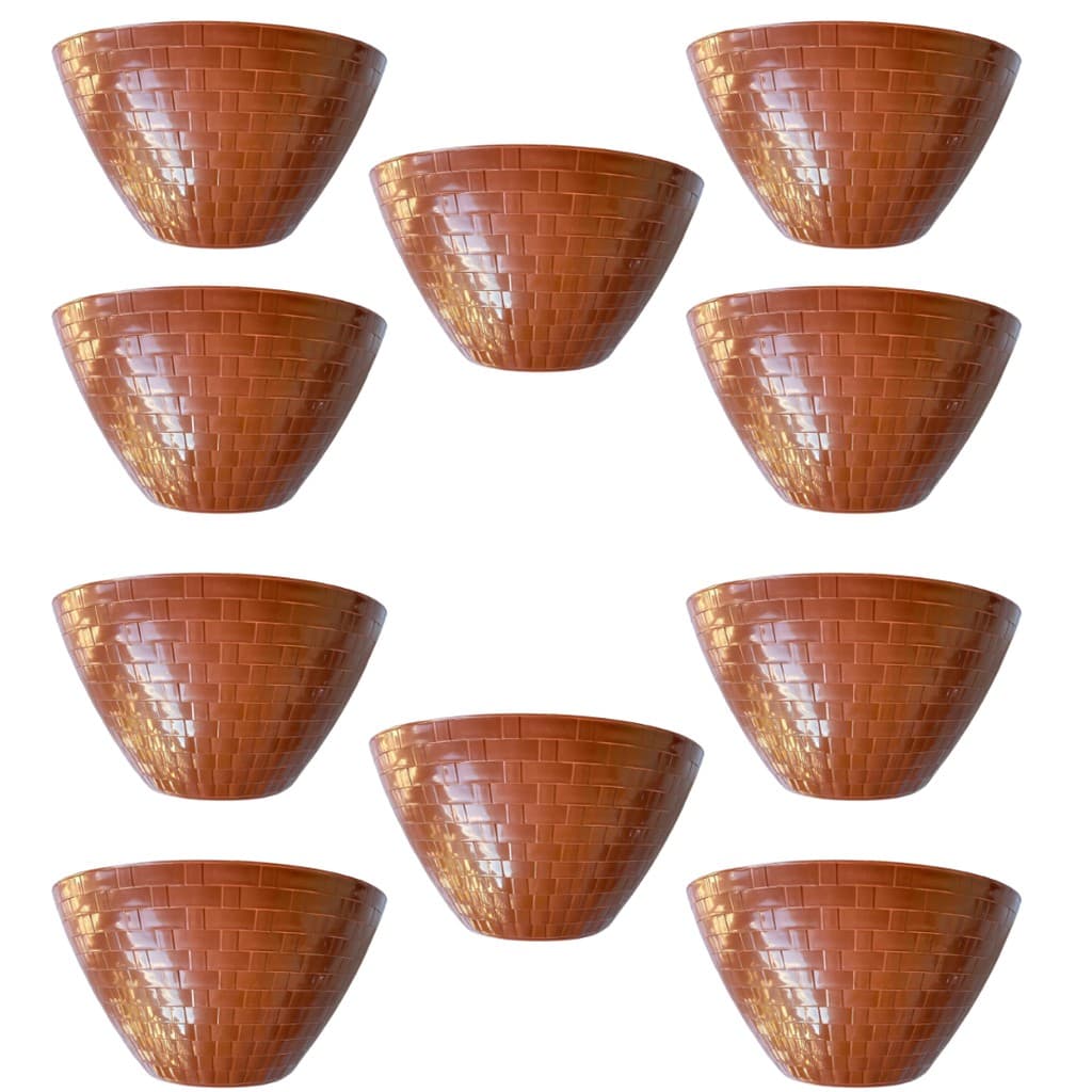 Vaso De Parede Rattan Jardim Horta Vertical 1 Litro Cerâmica Kit Com 10 Unidade