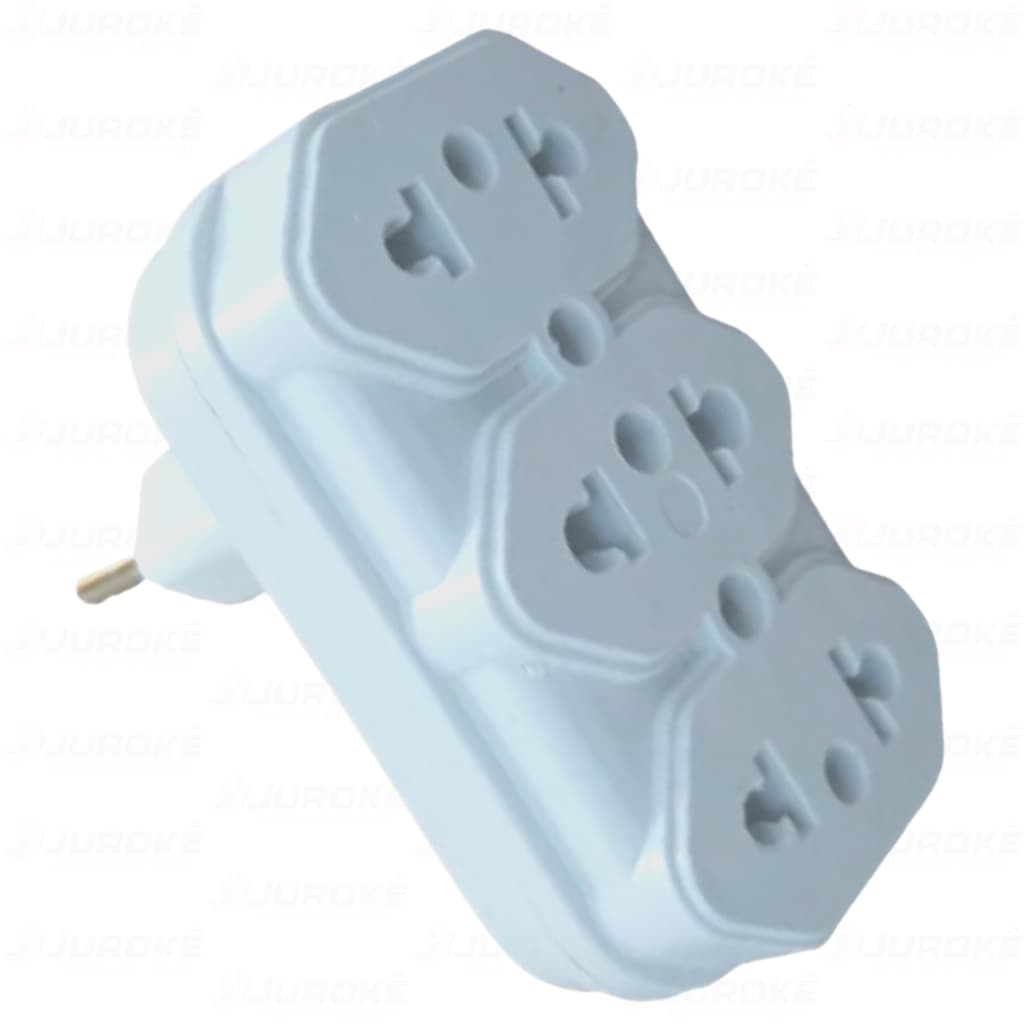 Pino Lateral Branco Adaptador de Tomada 10A e 20A
