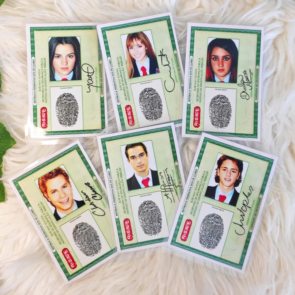 REBELDE / RBD - RG Identidade - carteirinha de fã com AUTOGRAFO