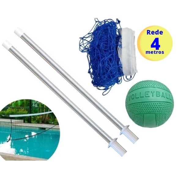 Kit Biribol Volei Para Piscina Com Rede 4 metros