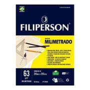 Papel Milimetrado A4 50 Folhas Filiperson Gramatura 63g/m