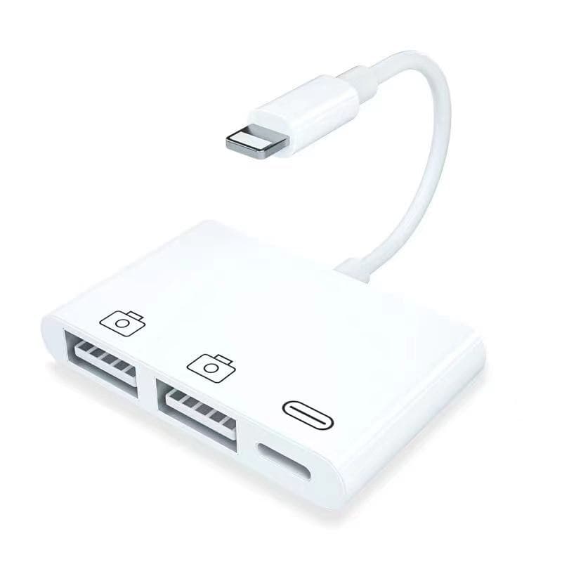 Cabo Hub Splitter Otg 2 Usb Compatível Com iPhone E iPad
