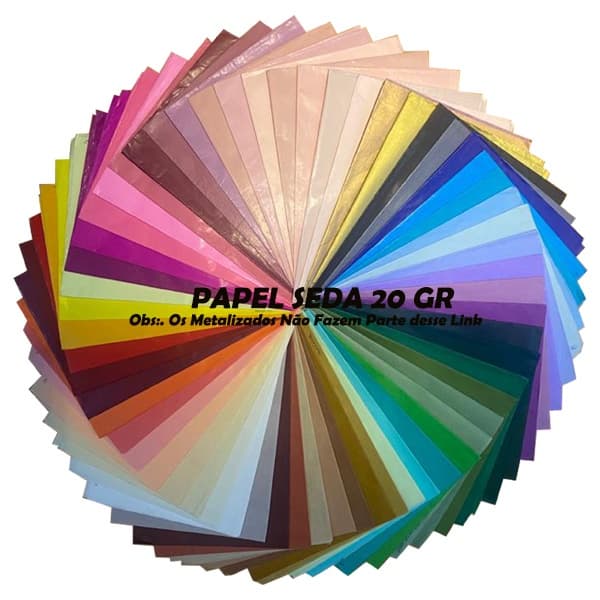 PAPEL DE SEDA 20 GRAMAS 50X70 COM 100 FOLHAS - CORES