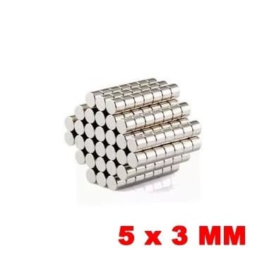 Ima De Neodímio Disco  5mm X 3mm 20 Peças 5x3 Mm 5 X 3 Mm - GP