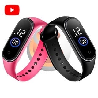 Relógio feminino A prova água M4 digital led Esportivo Pulseira colorida masculino Unissex