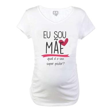 Baby Long Blusa Gestante Divertida Eu Sou Mãe Qual É Seu Super Poder? Grávida