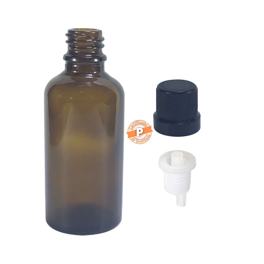 Frasco De Vidro C/ Gotejador 50ml (20 Unidades)
